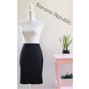 Banana Republic Skirt with Slit Black Stretch